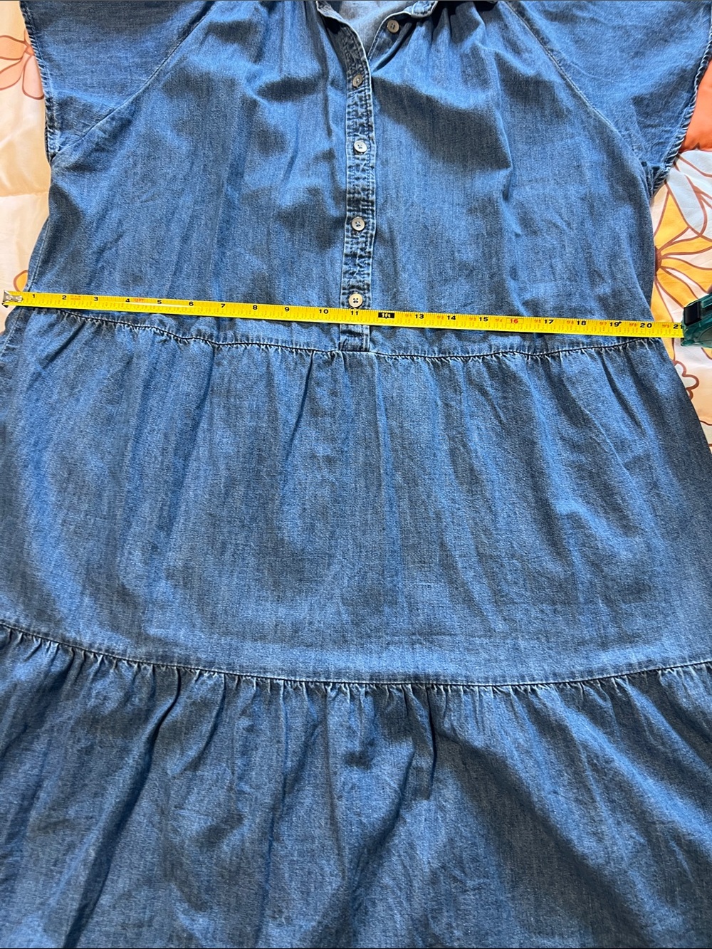 GAP Blue Denim Midi Shirt Dress with Tie Waist -Size Large - Picture 5 of 7